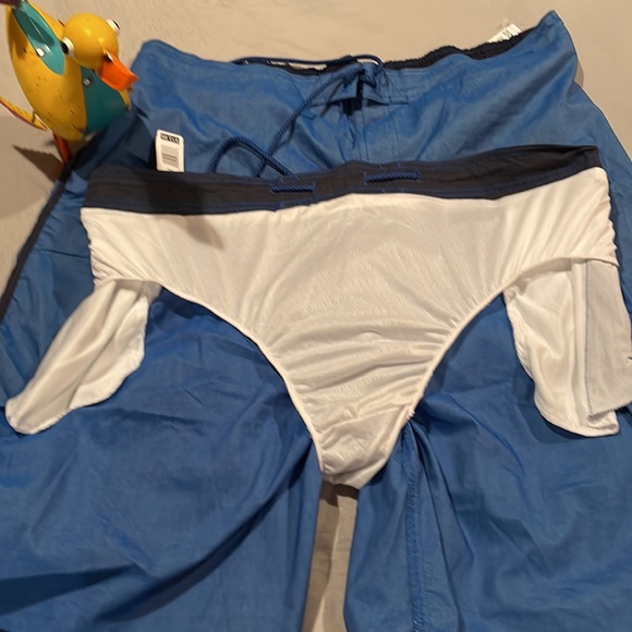 Big Men’s 2 XL XXL Swim Trunks Blue George Running Shorts NWT - Picture 3 of 6